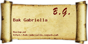 Bak Gabriella névjegykártya